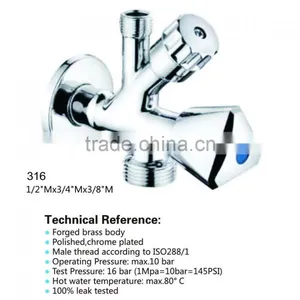 Hydraulic Fittings Water Angle Valve With Chrome Plated Made in China thumbnail-2