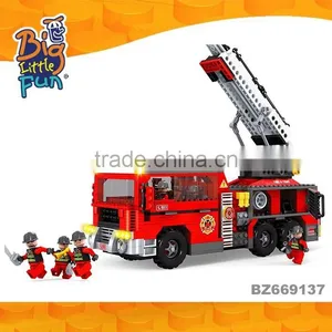 Mini Cheap Plastic Toy Trucks Educational Blocks Firefighting Car Toys thumbnail-1