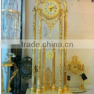 Antique French Brass Mounted Crystal and Marble Clock, Pendulum and Chiming Clock thumbnail-6
