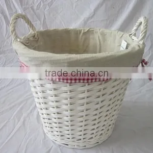 Linyi Handmade and Natural White Wicker Laundry Basket Laundry Basket Wicker thumbnail-1