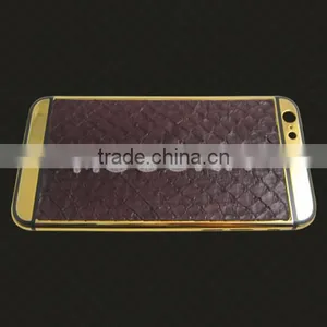 For Iphone6 Leather Gold Plated Housing, Gold Housing With Groove Stick Leather Housing for Iphone6 thumbnail-4