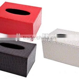 Wholesale Stock Small Order Rectangle PU Tissues Storage Box Napkin Holder thumbnail-3