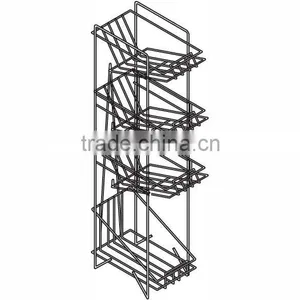 MED5208 Wire 4 Basket Magazine Rack thumbnail-1