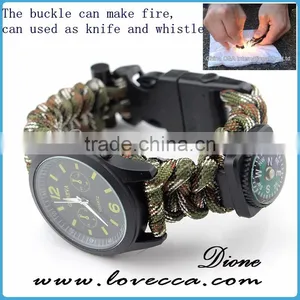 Custom Logo Luxury Survival Fishing Tool Kit 550 Paracord Watch for Men thumbnail-1