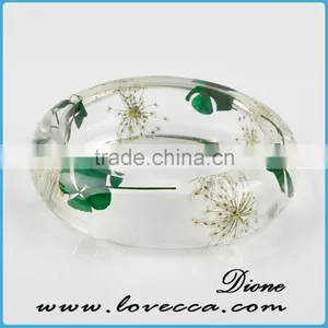 Handmade Botanical Resin Bangle Bracelet With Real Dried Flower, Preserved Resin Flower Bangle thumbnail-6