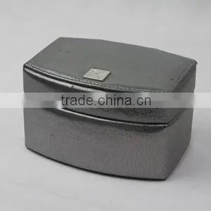 Black Leather Jewelry Box Travel Case And Mirror thumbnail-1