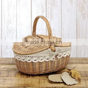 Wholesale Wicker Picnic Basket Wicker Mini Picnic Basket thumbnail-1