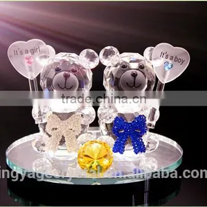 Fashion and Good Quality Quran Wedding Crystal Heart Double Bear Model Gifts in China thumbnail-1