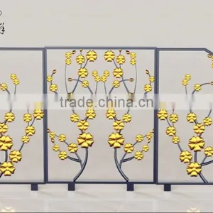 European Restaurant Bedroom Carved Hollow Metal Screen thumbnail-1