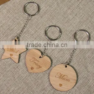 Custom Bamboo Wood Laser Engraved Keyring With Logo thumbnail-3