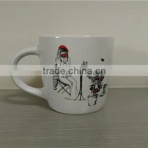 White Colour Customized Logo Ceramic Coffee Mugs thumbnail-4