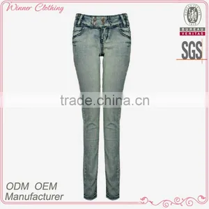 Fashionable Narrow Leg Women's Sexy Slim Fit Jean Cotton Pants thumbnail-1