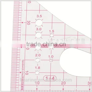 1.2mm Thickness 1:4 Plastic Sandwich Line Triangular Scale Ruler for Fashion Design# 8514 thumbnail-4