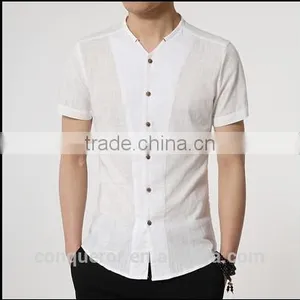 Men's White Linen Shirt HOT! MSRL0044 thumbnail-2
