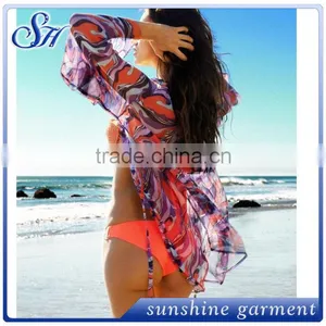 2016 New Print Style With Chiffon Fabric Beach Wear for Women thumbnail-1