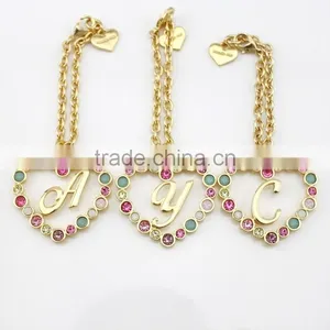 Nice Alloy Gold Bag Hanging Accessories With Crystals,heart Chain Holder for Bag Decorative thumbnail-3