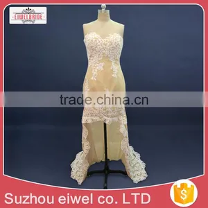2017 China Manufacturer Customized Sleeveless Chiffon Pleated Skirt Wedding Dress thumbnail-1
