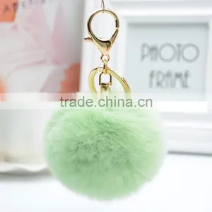 Myfur Genuine Rabbit Fur Ball Fur Decoration Colorful Customized Real Pom Rabbit Fur Fluffy Ball Keychain thumbnail-1