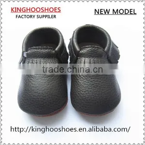 Black Hard Sole Baby First Steps Baby Moccasins Baby Shoes thumbnail-1