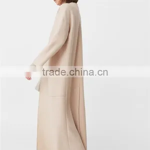 2018 Winter New Style Back Slit Decorative Trim Patch Pockets Oversize Wool Coat thumbnail-1