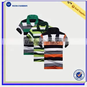 Hot Sale Custom High Quality Pure Short Sleeve Stripe Polo Shirt For Man thumbnail-1