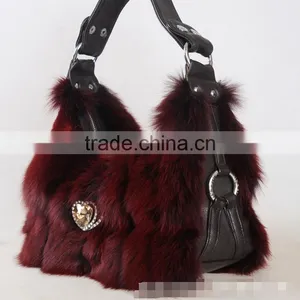 2016 New Shoulder Fashion Fur Bag / Winter Women Real Silver Fox Fur Bag thumbnail-1