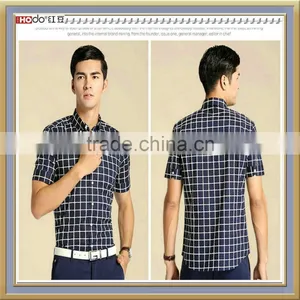 MEN'S SHORT SLEEVE BLACK & WHITE PLAIDS SHIRT thumbnail-2