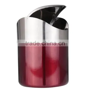 Best Price Red Color Stainless Steel Trash Bin1.5L Mini Car DustBin Swing Lid Kitchen Worktop Waste Rubbish Trash Can thumbnail-3