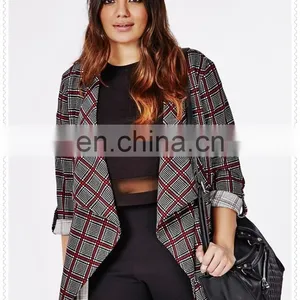 High Quality Plus Size Women Checked Waterful Travel Jacket in New Model thumbnail-3