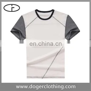 China New Design Cheap Stitching T-shirt Stocklot thumbnail-1