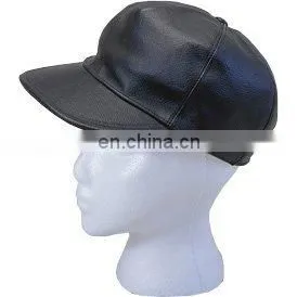 HMB-902B LEATHER BASE BALL CAP BLACK HATS BASEBALL HAT thumbnail-1