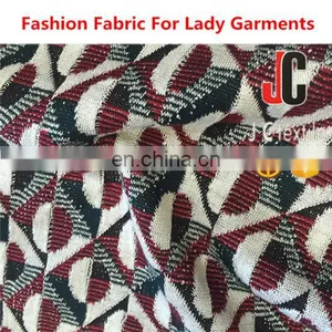 Durable Stretch Fabric Recycled Polyester Rayon Spandex T/R Yarn Dyed Jacquard Stretch Knit Fabric thumbnail-1