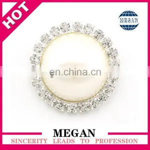 Magnetic Wedding Decoration Ribbon Button Rhinestone Pearl Button for Wedding Invitations thumbnail-1
