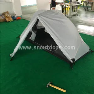 White Color One Man Field Tents Ultralight Double Layer Backpacking 1 Man Tent thumbnail-1