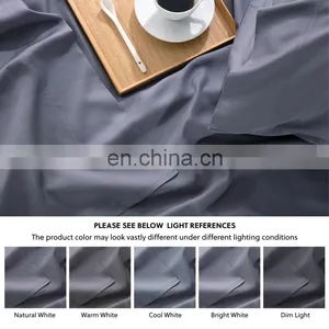 2020 Wholselar Luxury Online 100% Organic Bamboo Fabric Plain Queen Bed Sheet Bedding Set With Pillow Cover thumbnail-3