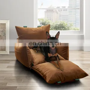 Multifunction Dog Car Seat Travel Dog Bed With Safe Belt and Dog Leash Inside;Waterproof and Crease Resist for Outdoor thumbnail-3