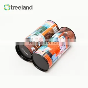 Custom Socks T-shirt Underwear Packaging Round Paper Can With Tin Bottom and Tin Plug Bio-friendly Clothing Packaging thumbnail-4