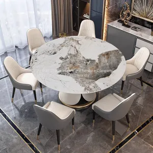 Italian Modern Natural Artificial Marble Rock Board Dining Table thumbnail-2