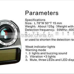 Portable CC309 Hidden Camera Detector Wireless Vibration Signal Detector Alarm thumbnail-3