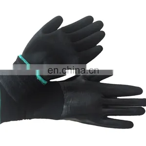 Long Cuff Green Flock Lined Nitrile Chemical Resistant Industrial Disinfect Work Glove thumbnail-4