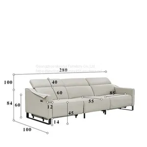 Modern Minimalist First Layer Cowhide Living Room Sofa Armrest Creative Design Leather Functional Sofa Combination thumbnail-4