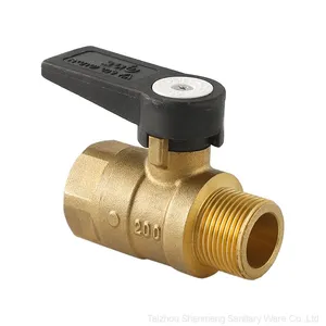 T Handle Reduce Bore Ball Valve 2 Pieces BSPP Thread for Water Nickel Plated Filling Valves thumbnail-1