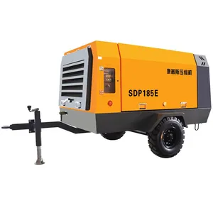 185 Cfm Mobile Diesel Engine Screw Air Compressor for Mining Sand Blasting thumbnail-1