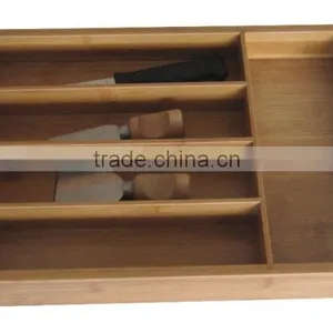 HuaYao Bamboo Flatware Cutlery Drawer Dividers for Utility Accessories Storage thumbnail-1