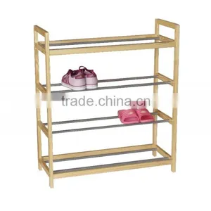 Promotion Wooden and Metal 4 Tiers Shoe Racks thumbnail-1