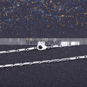 Yiwu Wholesale Jewelry Rhodium Plated Brass Chain Beautiful Oblong Shape Necklace thumbnail-4