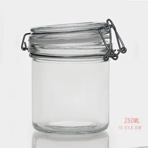 Glass Jar for Powdery Substances, 190ml, 200ml, 250ml, With a Buckle Lock, Transparent Glass Material thumbnail-2