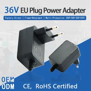 EU Plug 36V Power Adapter, CE, LVD, EMC, ROHS Certified, Charger, 1A, 2A,DC Power Cord thumbnail-1