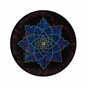 Star Lotus Nocturne Marquetry Round Table thumbnail-3