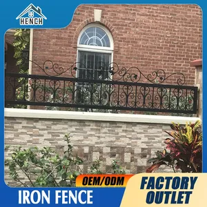 Fancy Wrought Iron Railing China Balcony Balustrades Stair Iron Fence thumbnail-5